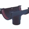 Black 1/2 Round Cast Iron Effect Guttering Running Outlet