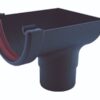 Black 1/2 Round Cast Iron Effect Guttering Stopend Outlet