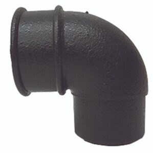 Black Round Cast Iron Effect Downpipe 90° Bend