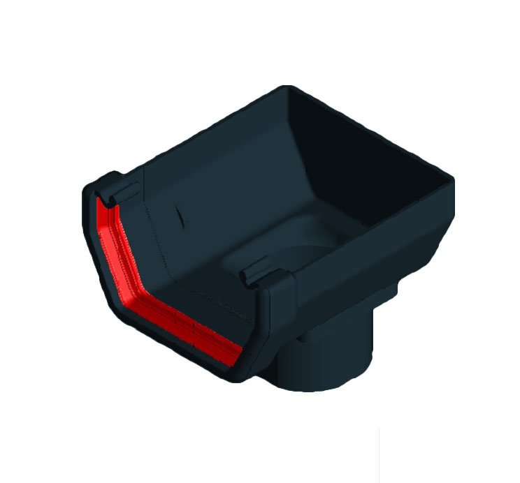 Black Squareline Stopend Outlet