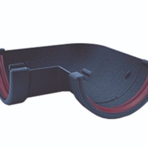 Black 1/2 Round Cast Iron Effect Guttering 90° Angle