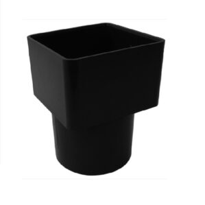 Black Squareline Downpipe - Square To Round Pipe Adaptor