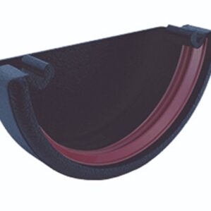 Black 1/2 Round Cast Iron Effect Guttering External Stopend