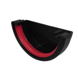 Black 1/2 Round Guttering External Stopend