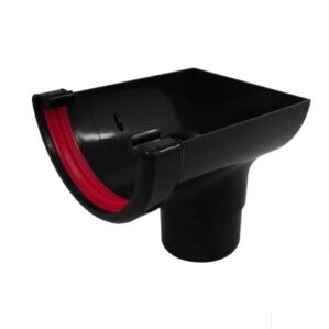 Black 1/2 Round Guttering Stop End Outlet