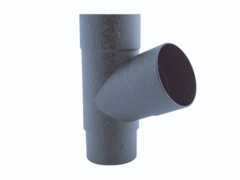 Black Round Cast Iron Effect Downpipe Branch