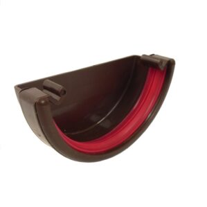 Brown Round Guttering - External Stopend