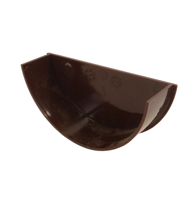 Brown Round Guttering - Internal Stopend