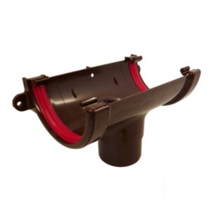 Brown Round Guttering - Running Outlet