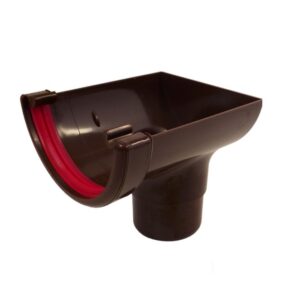Brown Round Guttering - Stopend Outlet