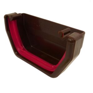 Brown Squareline Guttering - External Stopend