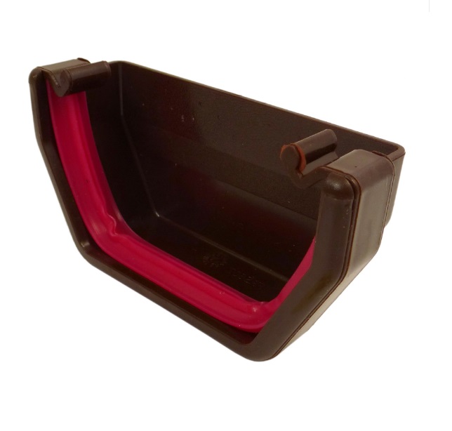 Brown Squareline Guttering - External Stopend