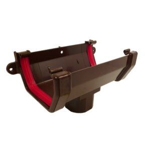 Brown Squareline Guttering - Running Outlet