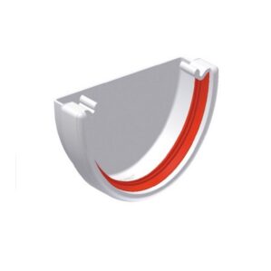 White Deepflow Guttering - External Stopend