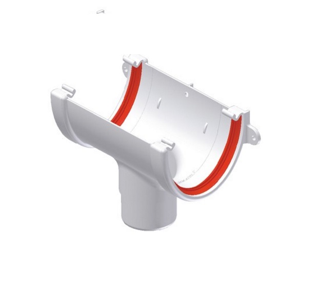 White Deepflow Guttering - Running Outlet
