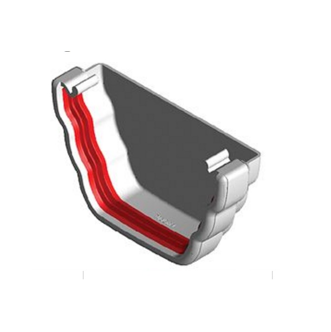 White Ogee Guttering - External Stopend