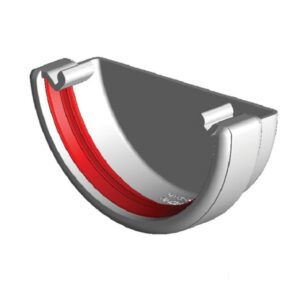 White Round Guttering - External Stopend