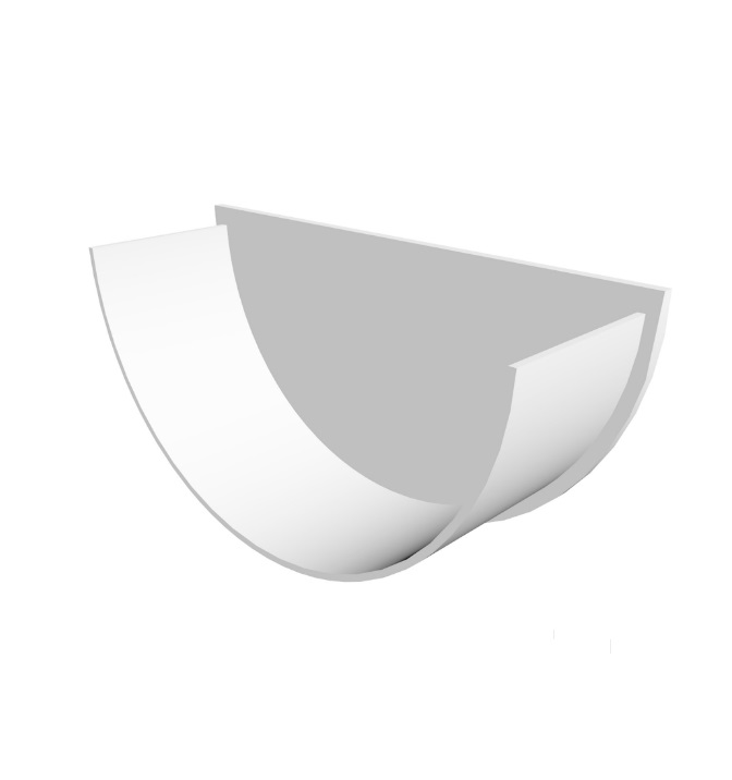 White Round Guttering - Internal Stopend