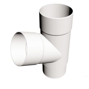 White Round Downpipe - 112° Branch