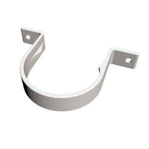 White Round Downpipe - Flush Fitting Pipe Clip