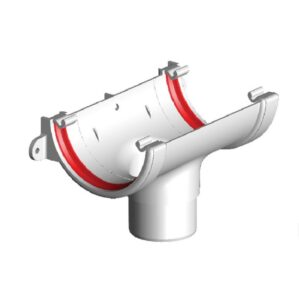 White Round Guttering - Running Outlet