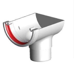 White Round Guttering - Stopend Outlet