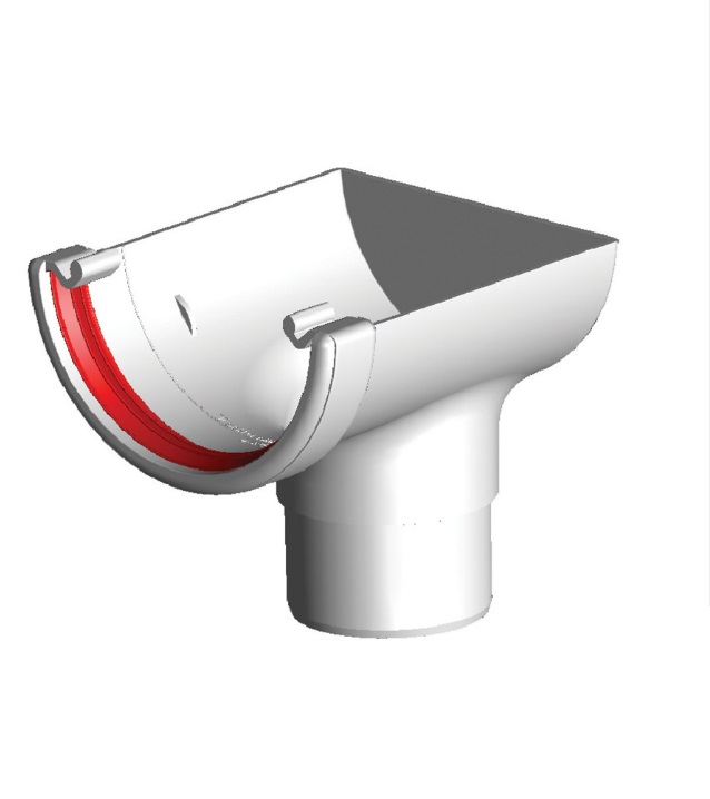 White Round Guttering - Stopend Outlet