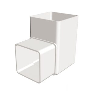 White Squareline Downpipe - Pipe Bend 90°
