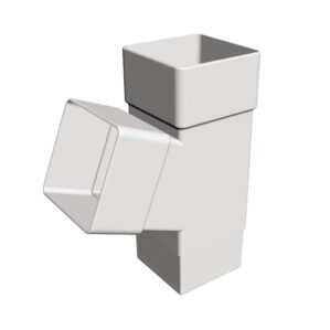 White Squareline Downpipe - 112° Branch