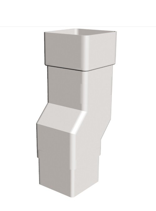 White Squareline Downpipe - Mini Offset