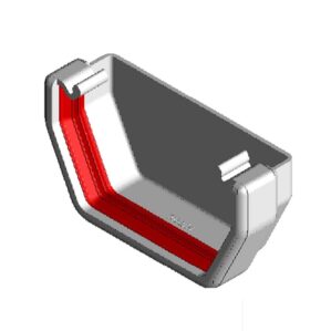White Squareline Guttering - External Stopend