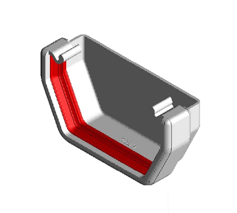 White Squareline Guttering - External Stopend