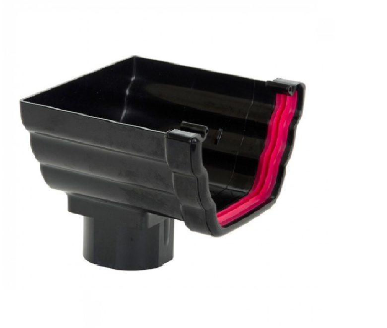 Black Ogee Guttering-Stopend Outlet