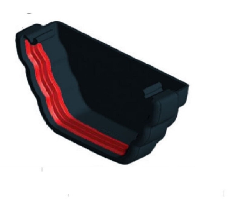 Black Ogee Guttering-External Stopend