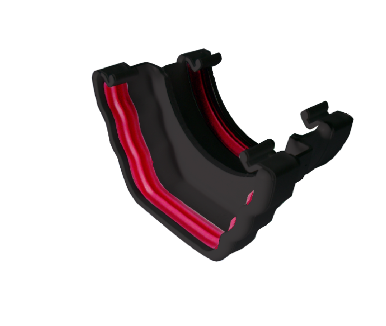 Black Ogee Guttering-Ogee to Round Gutter Adaptor