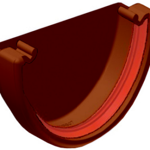 Brown Deepflow Guttering - External Stopend