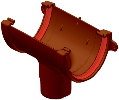 Brown Deepflow Guttering - Running Outlet