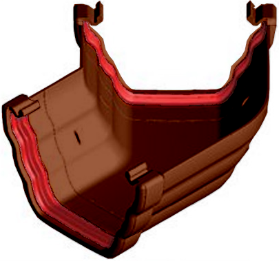 Brown Ogee Guttering - Gutter Angle 135°