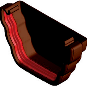 Brown Ogee Guttering - External Stopend