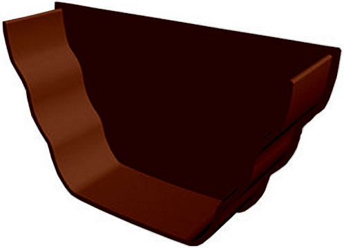 Brown Ogee Guttering - Internal Stopend
