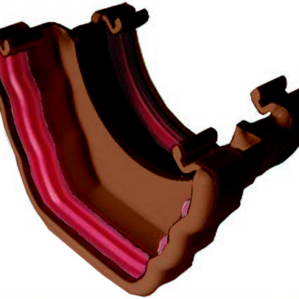 Brown Ogee Guttering - Ogee to Round Gutter Adaptor