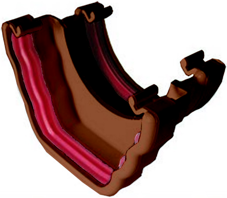 Brown Ogee Guttering - Ogee to Round Gutter Adaptor