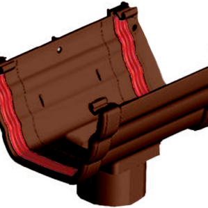 Brown Ogee Guttering - Running Outlet